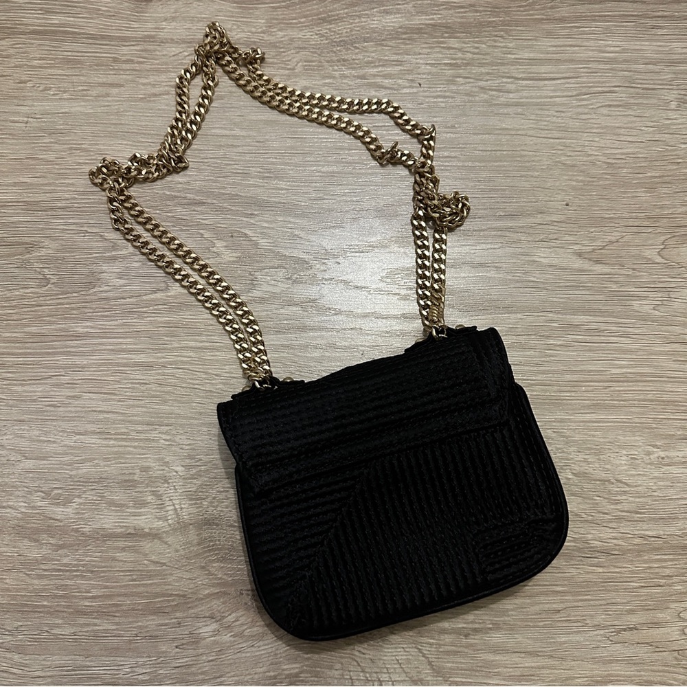 Talbots Black Quilted Sateen Crossbody Mini Wallet Purse - Picture 3 of 10